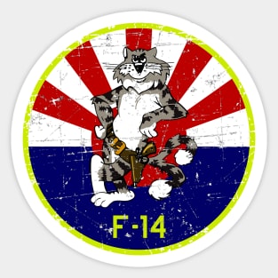 F-14 Tomcat Sun Rise Baby! - Grunge Style Sticker